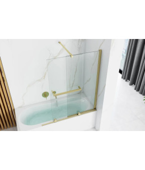 Шторка для ванны REA FABIAN 100 BRUSHED GOLD раздвижная (REA-K6527)