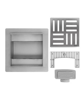 Трап для душа REA CROSS 12x12 NICKIEL BRUSHED (REA-G6200)
