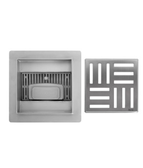 Трап для душа REA CROSS 12x12 NICKIEL BRUSHED (REA-G6200)