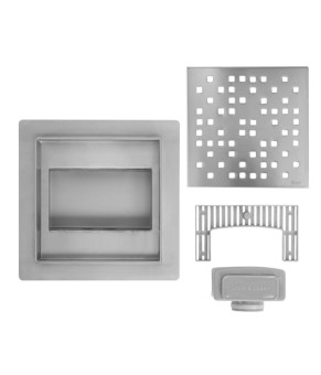 Трап для душа REA DOTS 15x15 NICKIEL BRUSHED (REA-G6203)