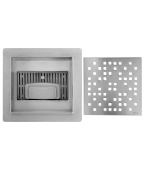 Трап для душа REA DOTS 15x15 NICKIEL BRUSHED (REA-G6203)
