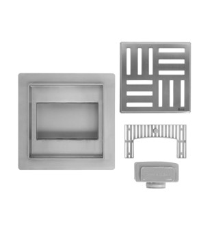 Трап для душа REA CROSS 15x15 NICKIEL BRUSHED   (REA-G6201)