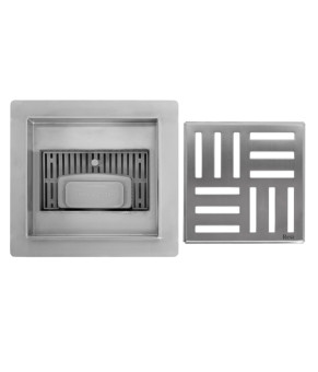 Трап для душа REA CROSS 15x15 NICKIEL BRUSHED   (REA-G6201)