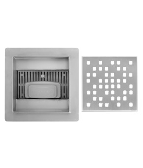 Трап для душа REA DOTS 12x12 NICKIEL BRUSHED (REA-G6202)