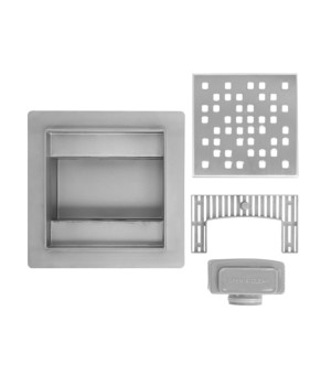 Трап для душа REA DOTS 12x12 NICKIEL BRUSHED (REA-G6202)