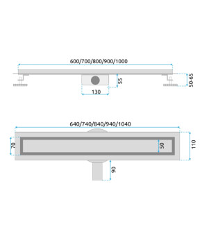 Трап для душу REA NEOX 70 PRO BRUSHED GOLD 2в1 матове золото (REA-G2702)