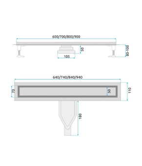 Трап для душа REA NEOX 90 SUPERFLOW BRUSHED STEEL 2в1 сталь (REA-G2708)