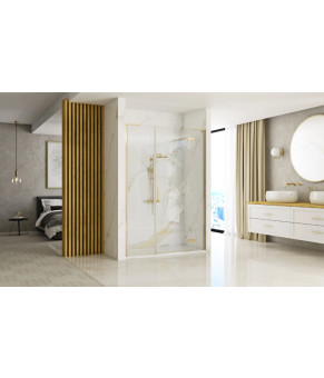 Душевая дверь REA HUGO 110 BRUSHED GOLD распашная  (REA-K6610+REA-K8410)