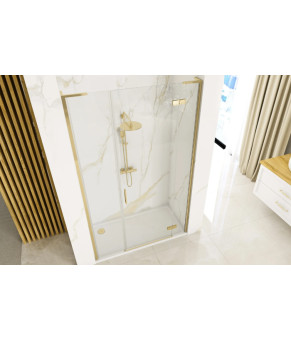 Душевая дверь REA HUGO 120 BRUSHED GOLD распашная (REA-K6610+REA-K8411)