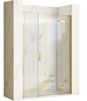 Душевая дверь REA HUGO 130 BRUSHED GOLD распашная (REA-K6610+REA-K8413)