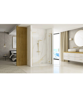 Душевая дверь REA HUGO 130 BRUSHED GOLD распашная (REA-K6610+REA-K8413)