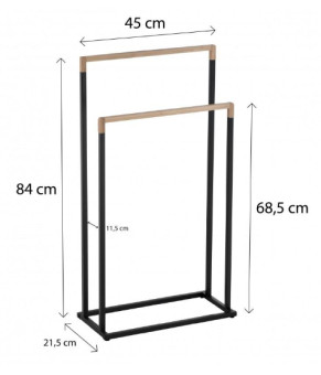 Вешалка для полотенец YOKA ZOLA BLACK BAMBOO * (P.ZOLA-2-BLK)