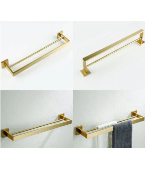 Вешалка двойная для полотенца REA ERLO 02 BRUSHED GOLD  (REA-06909)