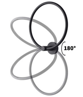 Полотенцедержатель кольцо REA 332915A MIST 05 BLACK (REA-06904)