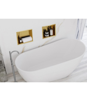 Встраиваемая полка REA 30X30 BRUSHED GOLD с ободком (REA-05606)