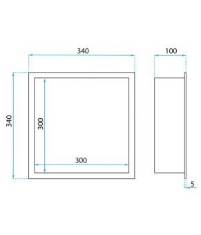 Встраиваемая полка REA 30X30 NICKEL BRUSHED с ободком (REA-05600)