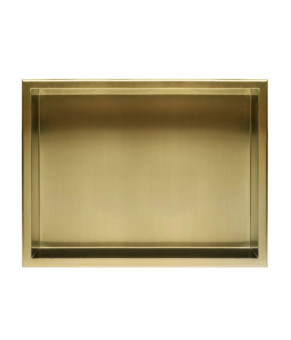 Встраиваемая полка REA 30X45 BRUSHED GOLD с ободком (REA-05607)