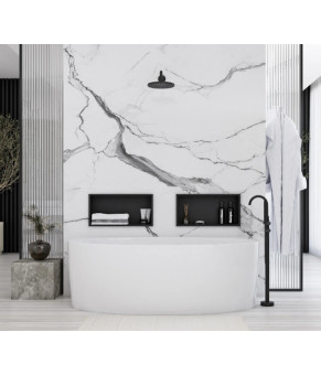 Встраиваемая полка REA 30X45 BLACK MATT с ободком (REA-05604)