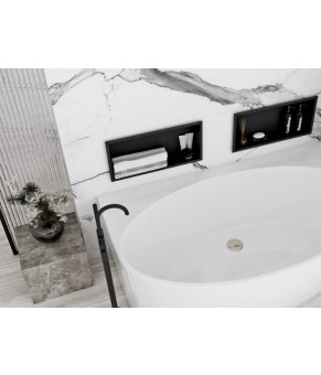 Встраиваемая полка REA 30X45 BLACK MATT с ободком (REA-05604)