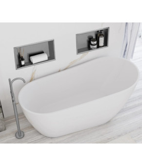 Встраиваемая полка REA 30X45 NICKEL BRUSHED с ободком (REA-05601)