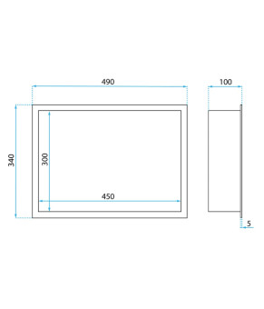 Встраиваемая полка REA 30X45 NICKEL BRUSHED с ободком (REA-05601)