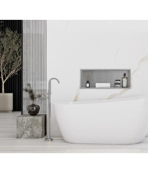 Встраиваемая полка REA 30X60 NICKEL BRUSHED с ободком (REA-05602)