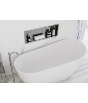 Встраиваемая полка REA 30X60 NICKEL BRUSHED с ободком (REA-05602)