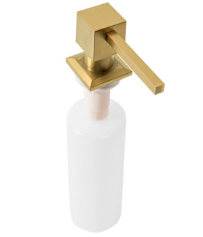 Врезной дозатор для жидкости REA BRUSHED GOLD 330 мл. квадратный * (BAT-05009)