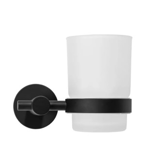 Стакан для зубных щеток REA 322233C BLACK черный  (REA-77094)