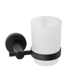 Стакан для зубных щеток REA 322233C BLACK черный  (REA-77094)