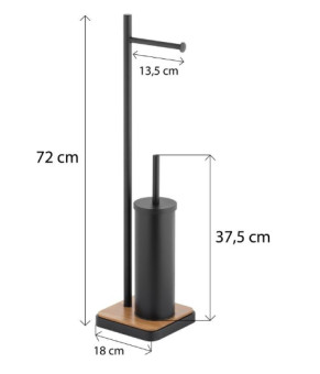 Стойка для ёршика и туалетной бумаги YOKA DYKA BLACK BAMBOO (P.DYKA-BLK)