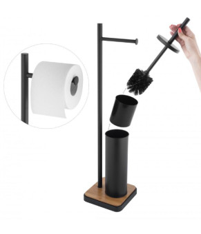 Стойка для ёршика и туалетной бумаги YOKA DYKA BLACK BAMBOO (P.DYKA-BLK)