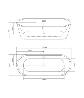 Ванна AquaStream ALDO Mare AZURE 170