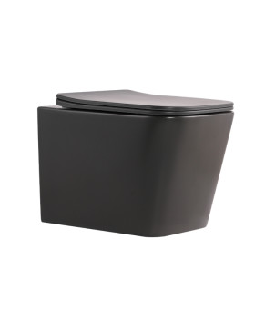Унітаз підвісний Tern Ultra Quiet 490×365×325 мм, Anthracite, з сидінням Slim Duroplast / Soft-close / Quick Release QT17332303ASAN Qtap