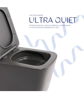 Унітаз підвісний Tern Ultra Quiet 490×365×325 мм, Anthracite, з сидінням Slim Duroplast / Soft-close / Quick Release QT17332303ASAN Qtap