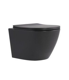 Унітаз підвісний Robin Ultra Quiet 490×365×325 мм, Anthracite, з сидінням Slim Duroplast / Soft-close / Quick Release QT13332381АSAN Qtap