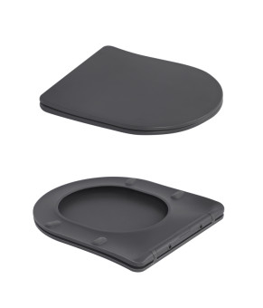 Унітаз підвісний Robin Ultra Quiet 490×365×325 мм, Anthracite, з сидінням Slim Duroplast / Soft-close / Quick Release QT13332381АSAN Qtap