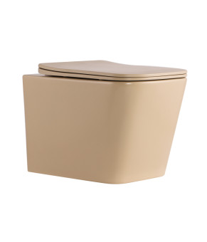 Унітаз підвісний Tern Ultra Quiet 490×365×325 мм, Beige, з сидінням Slim Duroplast / Soft-close / Quick Release QT17332303ASSB Qtap
