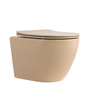Унітаз підвісний Robin Ultra Quiet 490×365×325 мм, Beige, з сидінням Slim Duroplast / Soft-close / Quick Release QT13332381АSSB Qtap