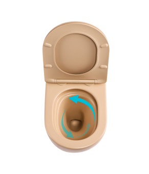 Унітаз підвісний Robin Ultra Quiet 490×365×325 мм, Beige, з сидінням Slim Duroplast / Soft-close / Quick Release QT13332381АSSB Qtap