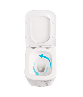 Унітаз підвісний Tern Ultra Quiet 490×365×325 мм, Marble, з сидінням Slim Duroplast / Soft-close / Quick Release QT17332303ASMR Qtap