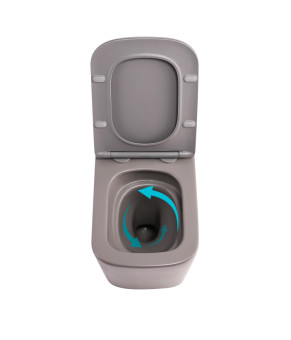 Унітаз підвісний Tern Ultra Quiet 490×365×325 мм, Stone Grey, з сидінням Slim Duroplast / Soft-close / Quick Release QT17332303ASSG Qtap