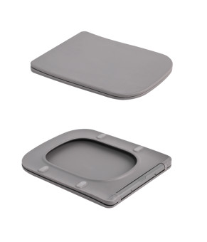 Унітаз підвісний Tern Ultra Quiet 490×365×325 мм, Stone Grey, з сидінням Slim Duroplast / Soft-close / Quick Release QT17332303ASSG Qtap