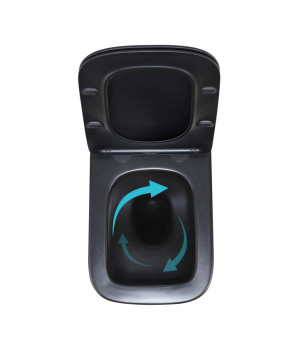 Унітаз підвісний Qtap Crow Ultra Quiet 485×340×290 мм, Matt Black, з сидінням Slim Duroplast/ Soft-close/ Quick Release QT05335171MB