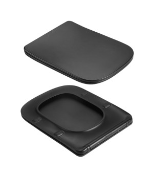 Унітаз підвісний Qtap Crow Ultra Quiet 485×340×290 мм, Matt Black, з сидінням Slim Duroplast/ Soft-close/ Quick Release QT05335171MB