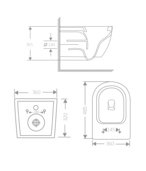 Унітаз підвісний Qtap Jay Ultra Quiet 485х360х320 мм, Matt Black, сидінням Slim Duroplast/ Soft-close/ Quick Relase QT07335177MB