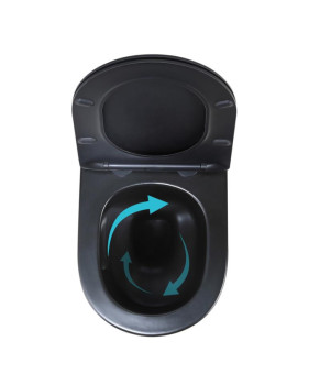 Унітаз підвісний Qtap Jay Ultra Quiet 485х360х320 мм, Matt Black, сидінням Slim Duroplast/ Soft-close/ Quick Relase QT07335177MB