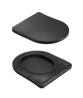 Унітаз підвісний Qtap Jay Ultra Quiet 485х360х320 мм, Matt Black, сидінням Slim Duroplast/ Soft-close/ Quick Relase QT07335177MB