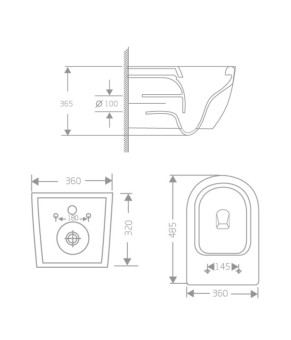 Унітаз підвісний Jay Rimless 485×360×320 мм, White, з сидінням Slim Duroplast/ Soft-close/ Quick Relase QT07335177RW Qtap