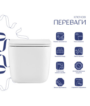 Унітаз підвісний Qtap Gemini Ultra Quiet 485×340×350 мм, White, з сидінням Slim Duroplast / Soft-close / Quick Release QTTAU26W49119